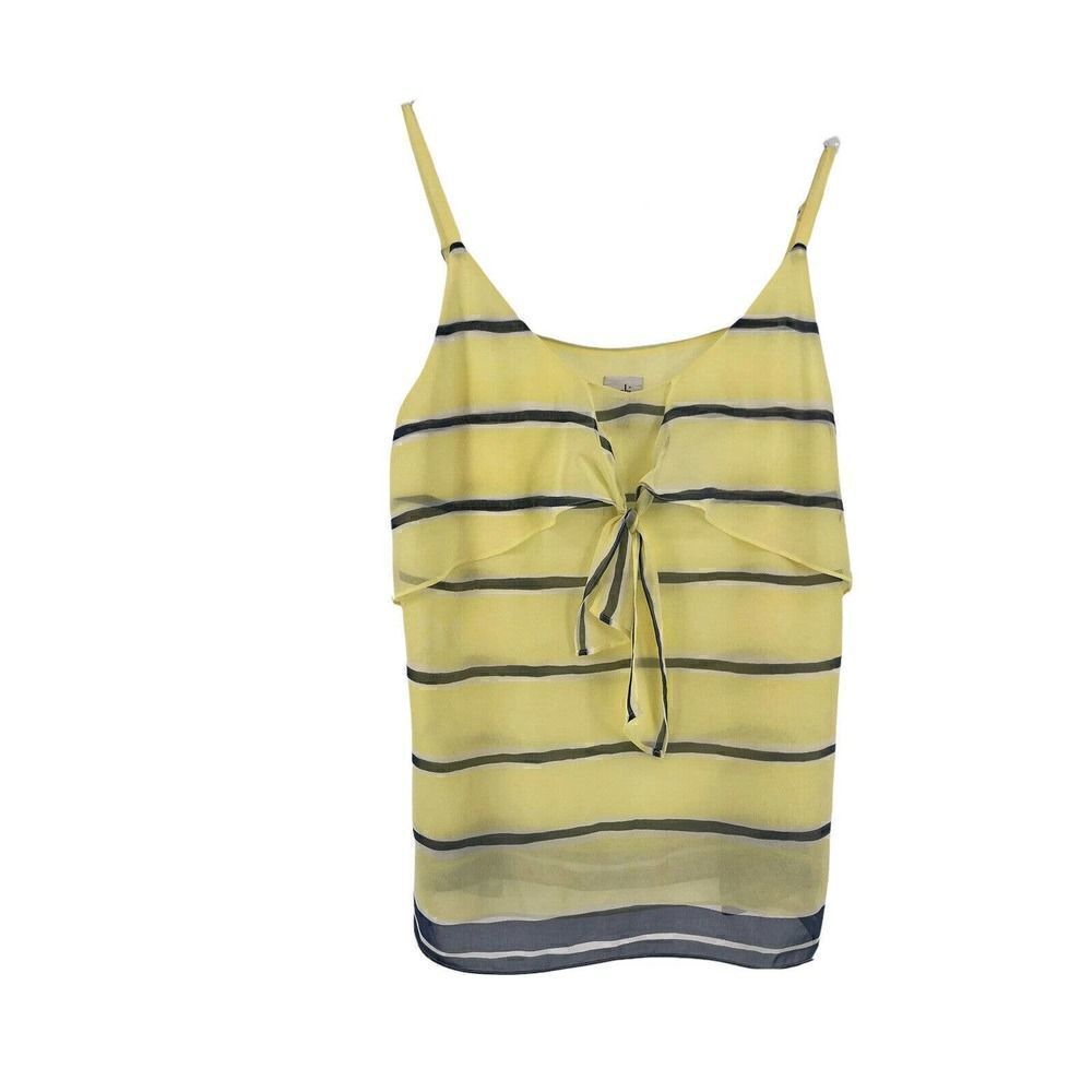 CABI Yellow Blue Striped Knot Yacht Cami CAbi #5207 Riviera Lights Size M V Neck